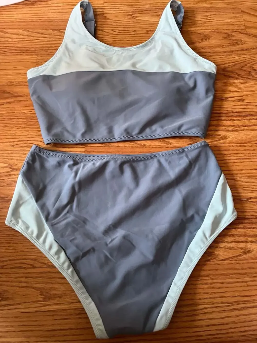 Kids4ever Colorblock High Waisted Two-Piece Bikini Set